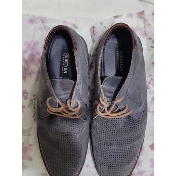 Kenneth Cole Reaction Desert Hill Gray Suede Perforated Chukka Boots Mens Sz 10M